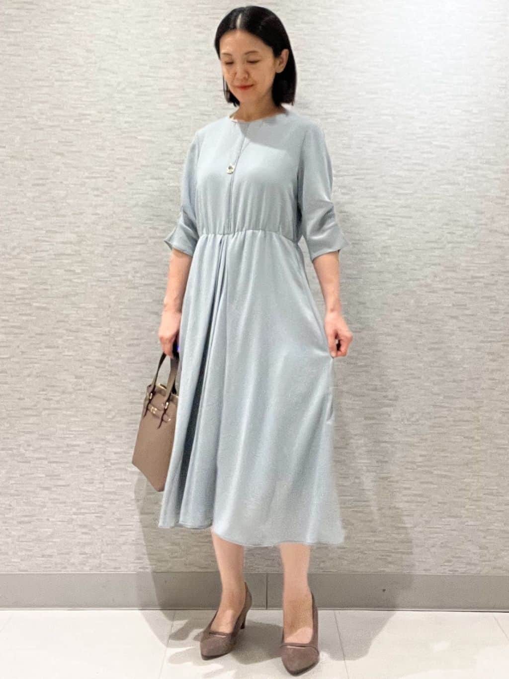 marikoさんの「Reflect｜【吸水速乾／防しわ】シルキープリーツワンピース」を使ったコーディネート