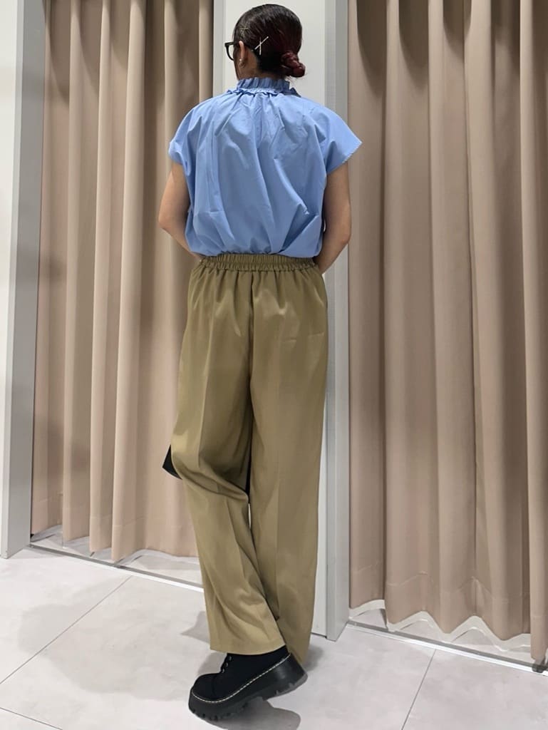 cottonさんの「THE SHOP TK｜麻調ピンタックワイドパンツ【洗濯機OK】」を使ったコーディネート