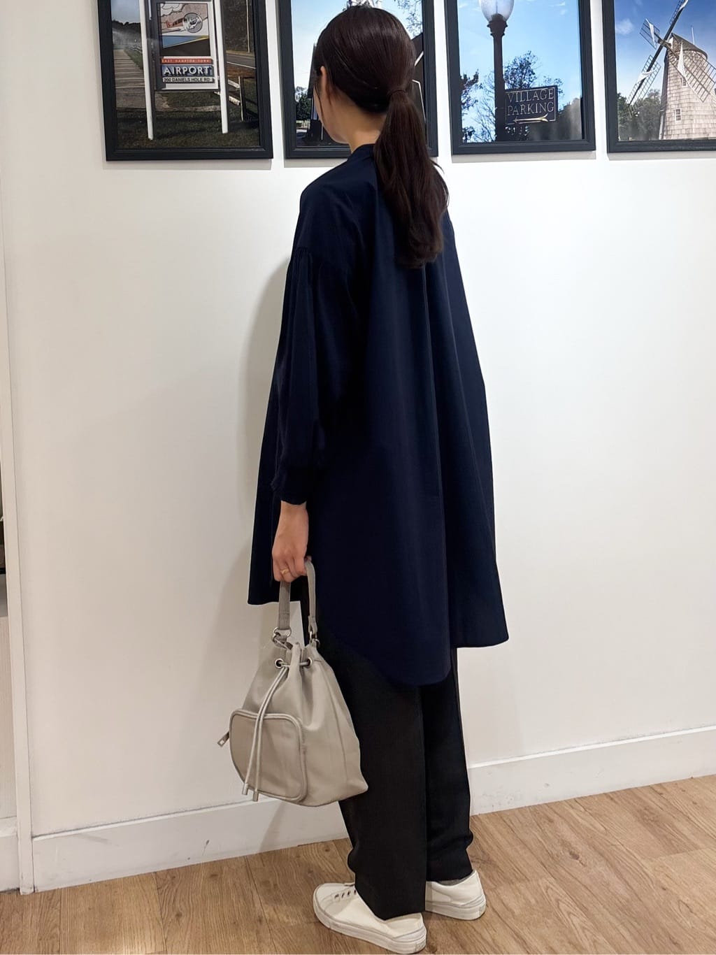 Ririkaさんの「Dessin｜【ウエストゴム・洗える】センターライン入りテーパードパンツ（XS～L）」を使ったコーディネート
