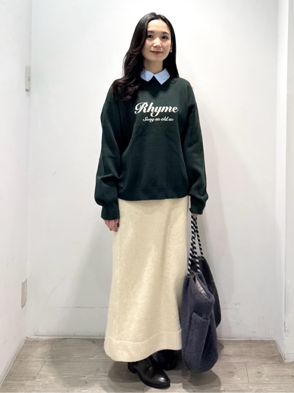 yuicciさんの「OPAQUE.CLIP｜襟付きロゴジャカードニット【洗濯機OK】」を使ったコーディネート