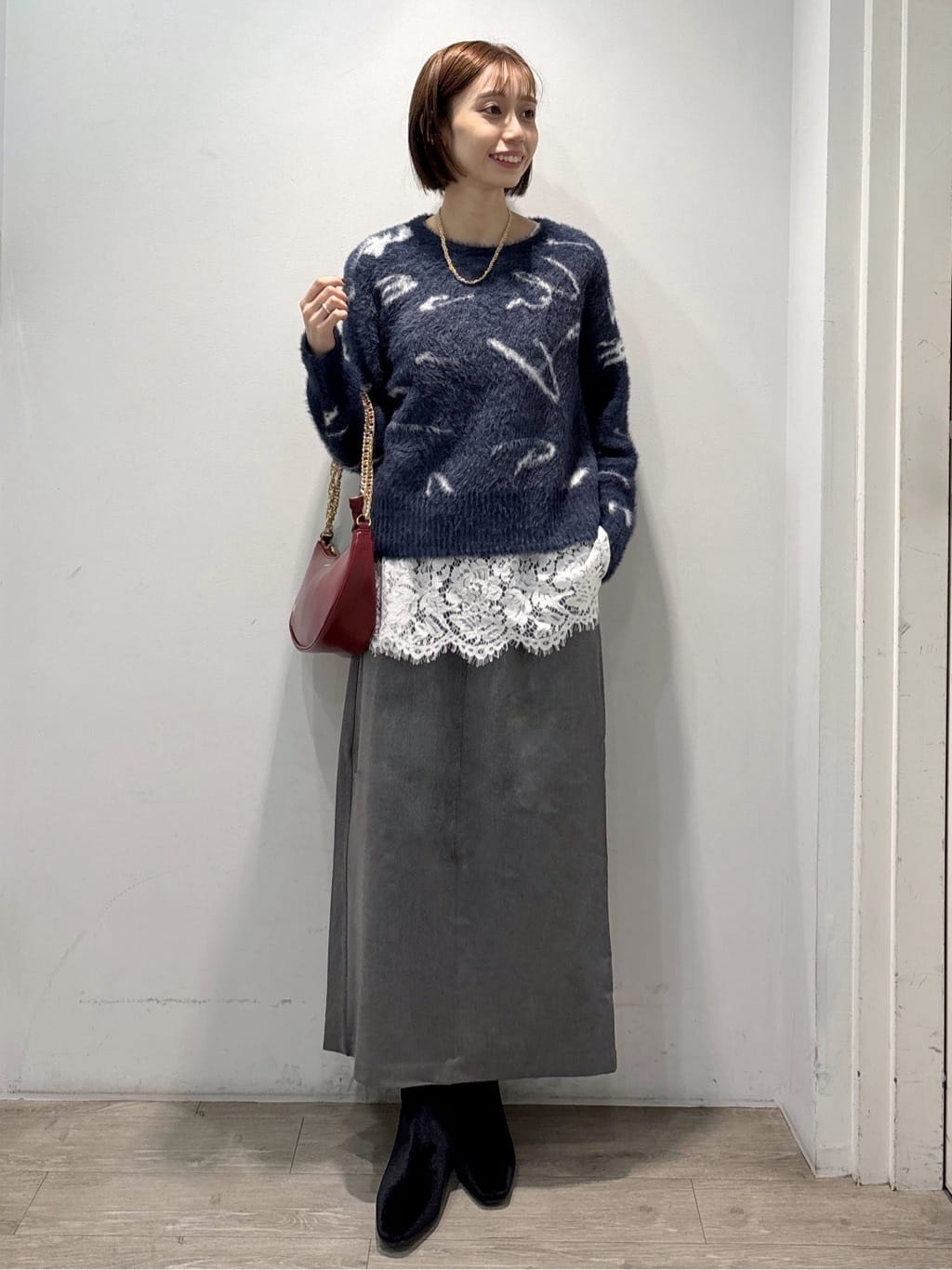 ぶまりんさんの「OPAQUE.CLIP｜アート柄シャギーニット【洗濯機OK】」を使ったコーディネート