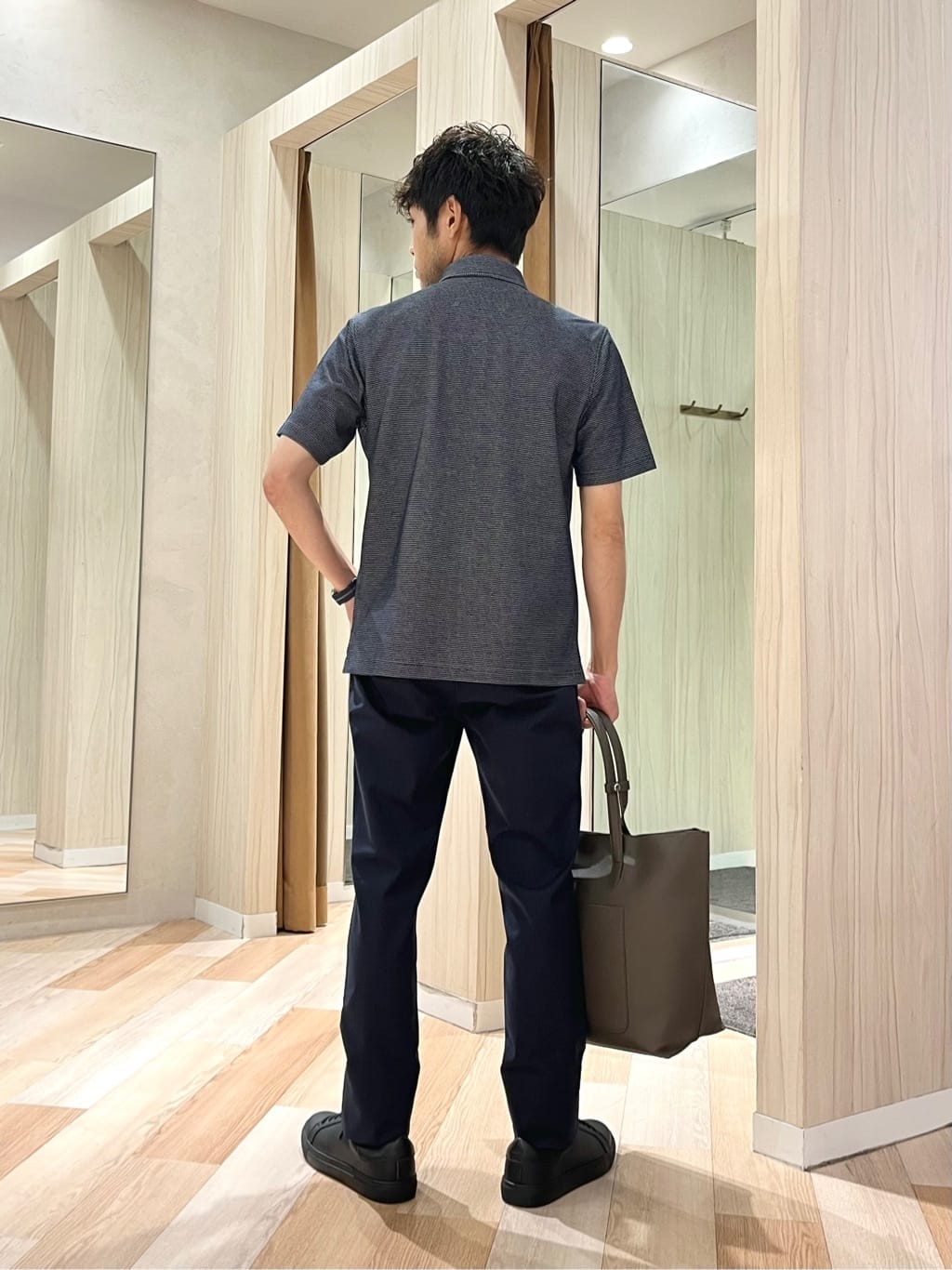 URAさんの「TAKEO KIKUCHI｜【抗菌防臭／9色5サイズ展開】ハニカムメランジ ポロシャツ」を使ったコーディネート