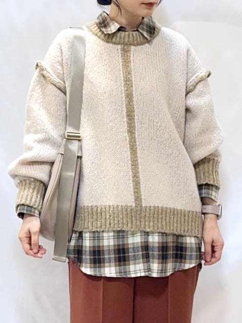 𝐇𝐢𝐫𝐨𝐦𝐢さんの「SHOO･LA･RUE｜【S-LL】柔らかさが癖になる 起毛コットン オーバーサイズシャツ」を使ったコーディネート