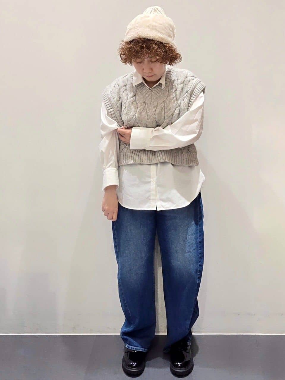 ゆきをさんの「OPAQUE.CLIP｜ケーブルローゲージベスト【洗濯機OK】」を使ったコーディネート