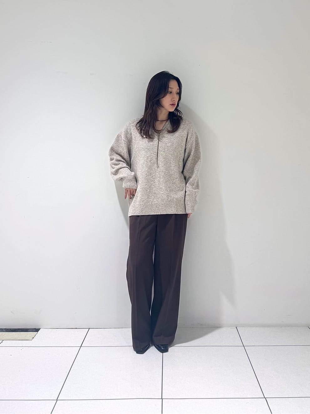 そんさんの「INDIVI｜Comfy SET UP｜イージーストレートワイドパンツ【セットアップ対応／通勤/カセット服】」を使ったコーディネート