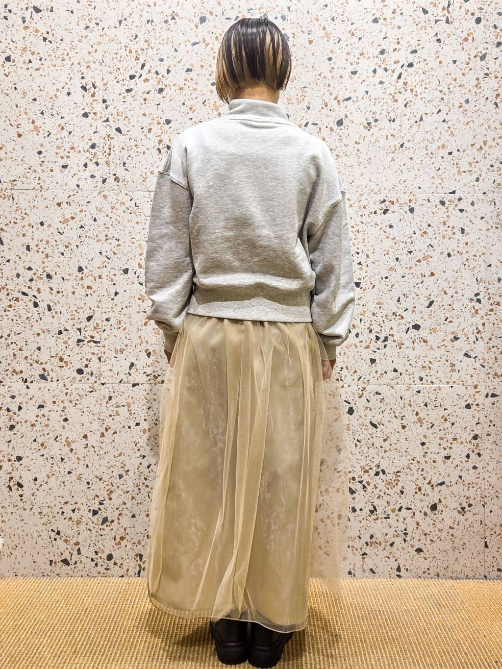 yoshimiさんの「OPAQUE.CLIP｜ハーフZIPロゴ刺繍裏毛【洗濯機OK】」を使ったコーディネート