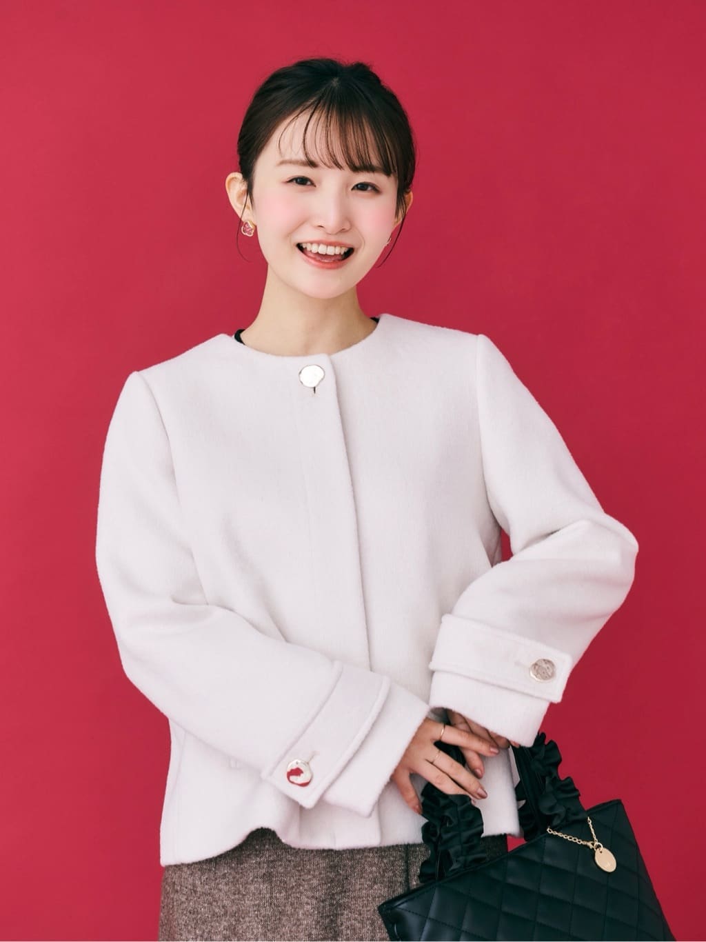 みさかさんの「index｜サイドリボンバイカラーニット【洗濯機OK】」を使ったコーディネート