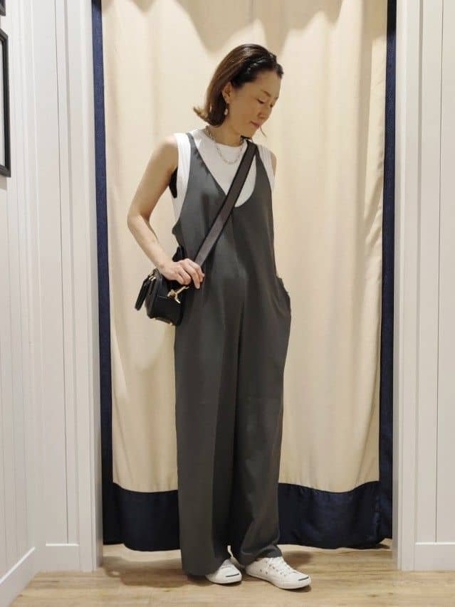 toyaさんの「Dessin｜【洗える】リブノースリーブニット」を使ったコーディネート