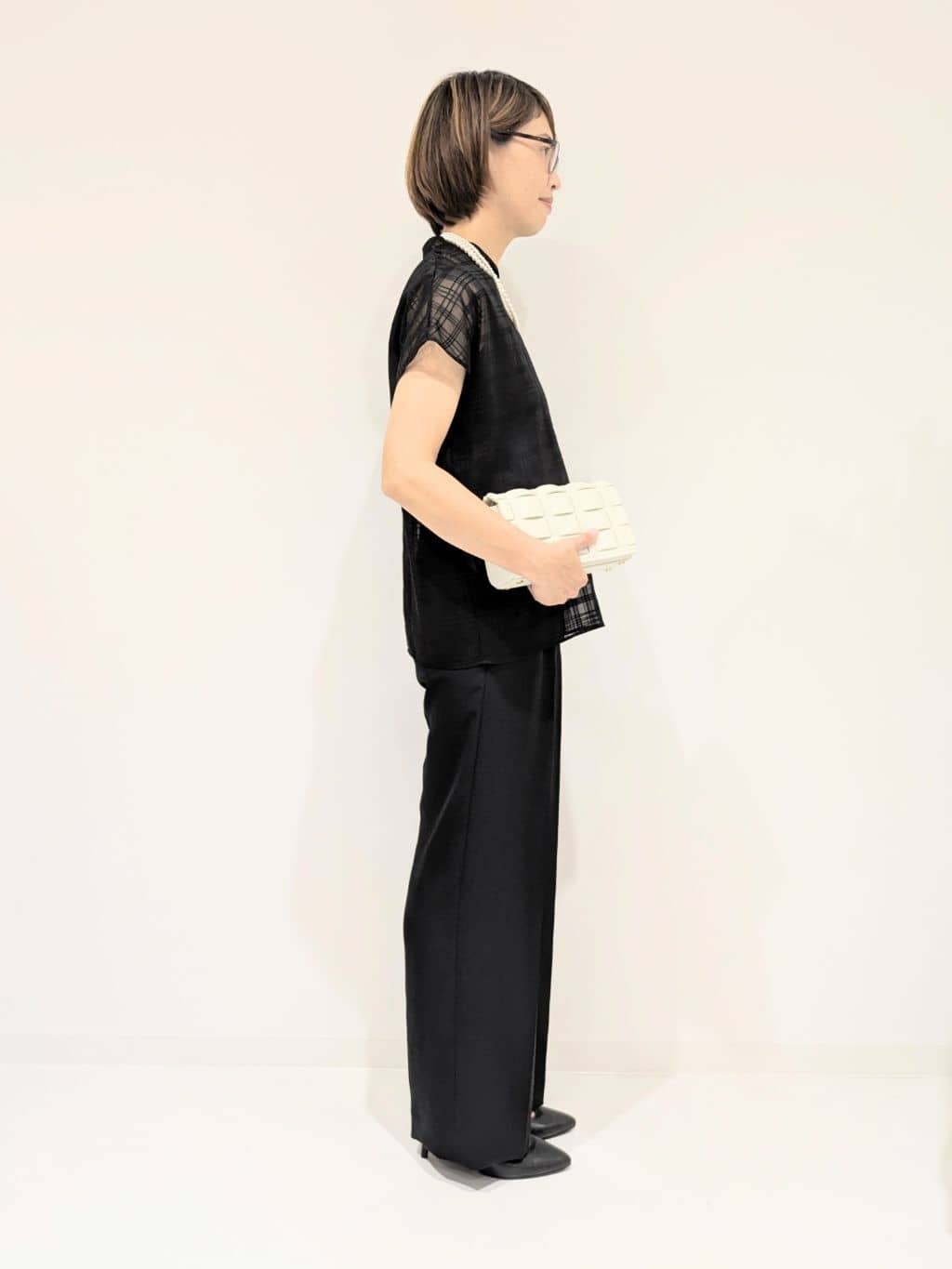 yukariさんの「UNTITLED｜【シアー】チェックスタンドネックブラウス」を使ったコーディネート