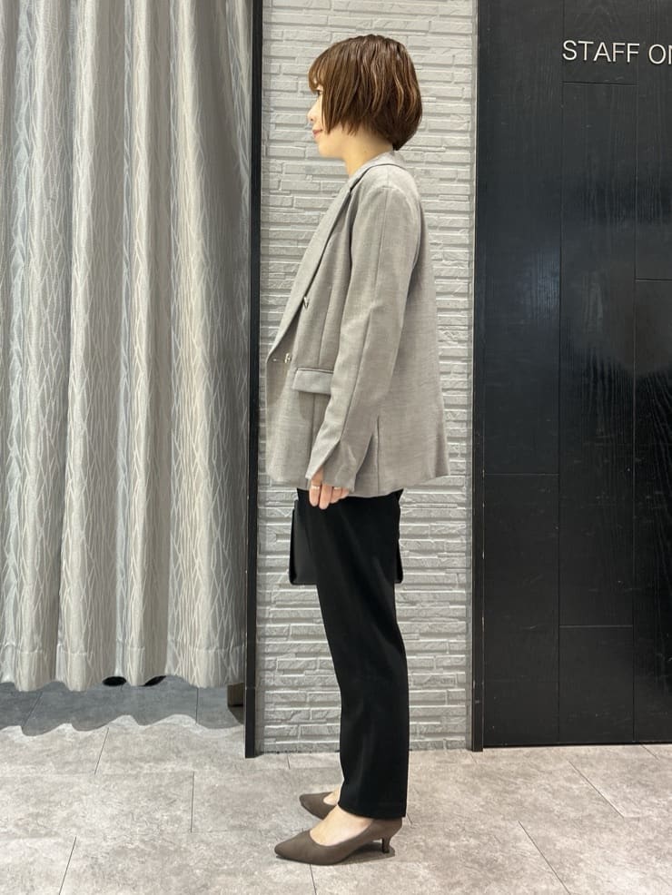ga_riさんの「THE SHOP TK｜【今羽織るなら】ダブルブレストジャケット【セットアップ可/洗える】」を使ったコーディネート