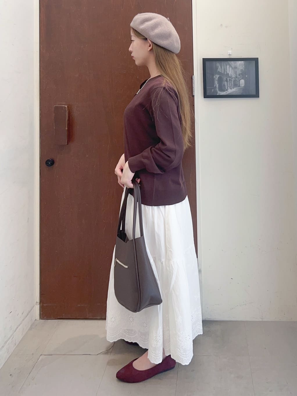 reonさんの「SHOO･LA･RUE｜【洗える/S-LL】上品なラメ使い クルーネック ニットカーディガン」を使ったコーディネート