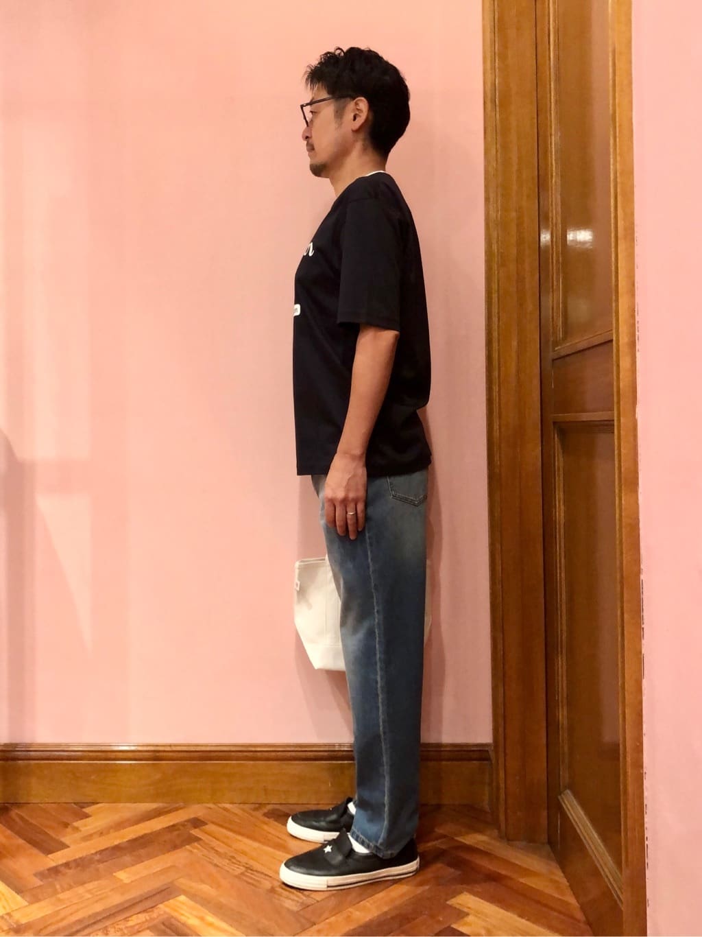 OKJさんの「DRESSTERIOR｜【接触冷感/抗菌防臭/消臭】ICE CLEAR COTTON ロゴT」を使ったコーディネート