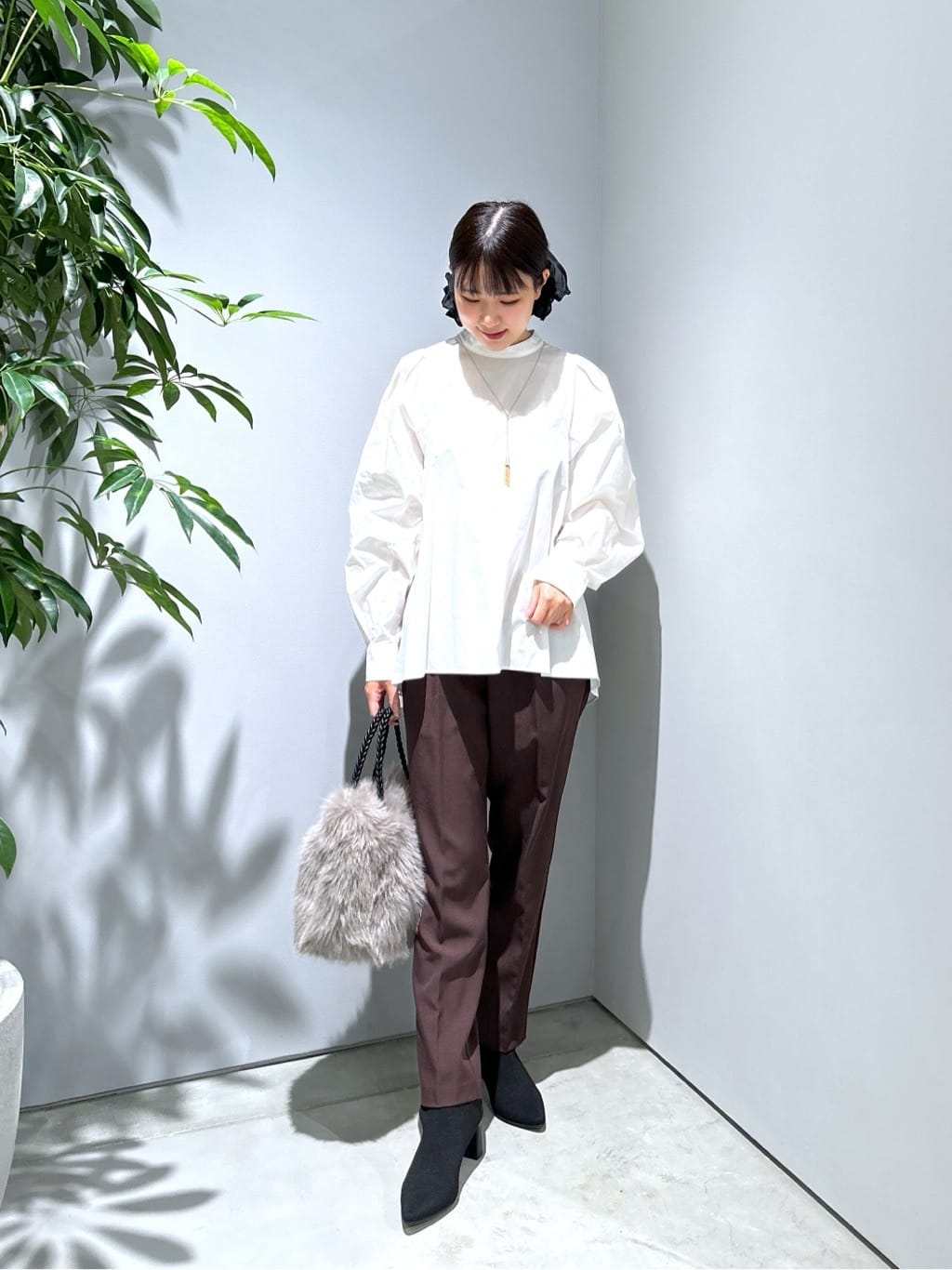 Renoさんの「INDIVI｜タイプライターボリュームスリーブブラウス」を使ったコーディネート
