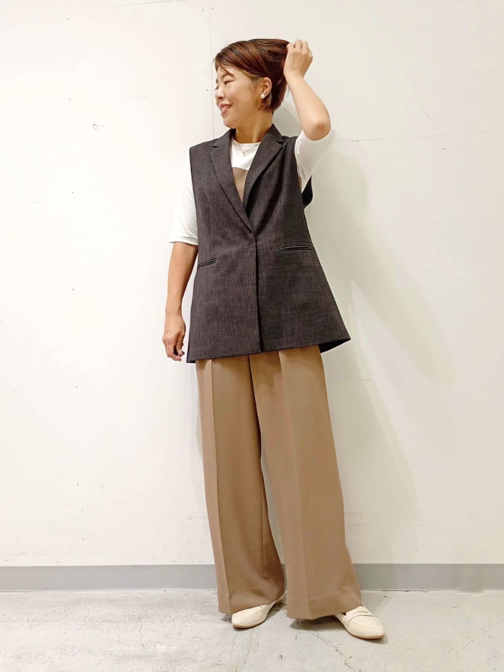 Kさんの「INDIVI｜【セットアップ可能】ビスチェレイヤード風トップス」を使ったコーディネート