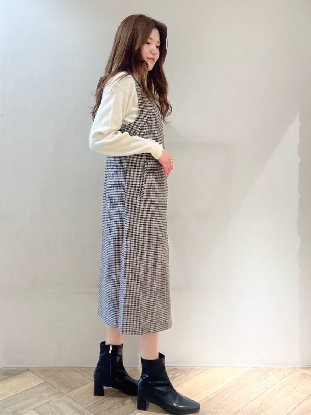 nanaさんの「index｜ふんわりボトルネックパフスリーブニット【洗濯機OK】」を使ったコーディネート