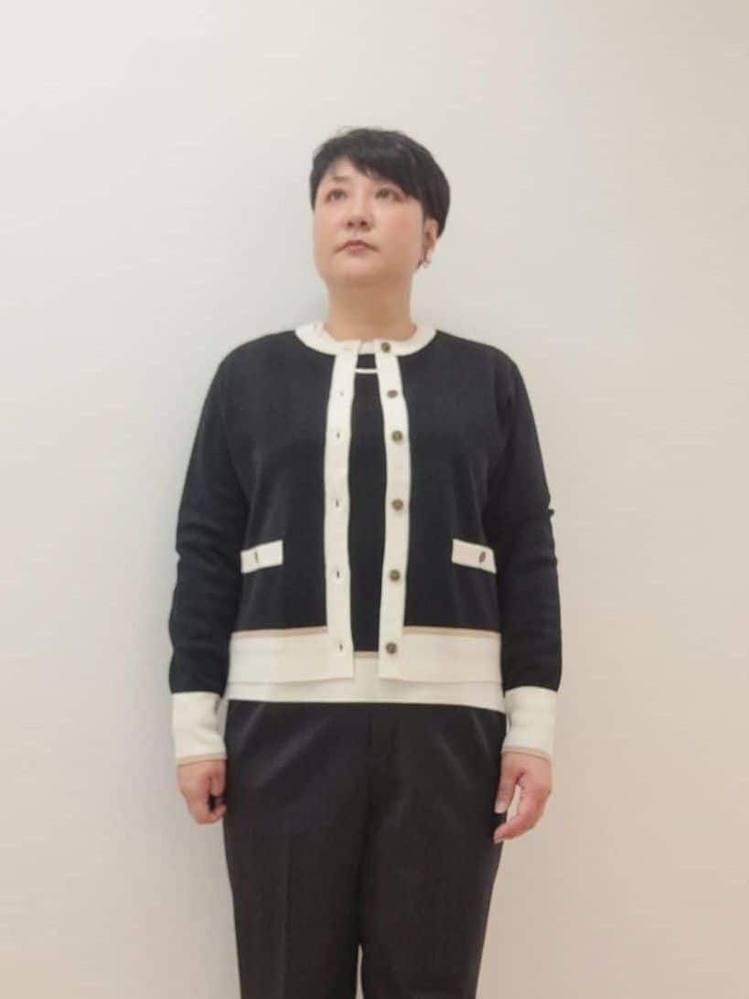 ますこさんの「UNTITLED｜【アンサンブル可/ジャケット風】ウールミラノリブカーディガン」を使ったコーディネート