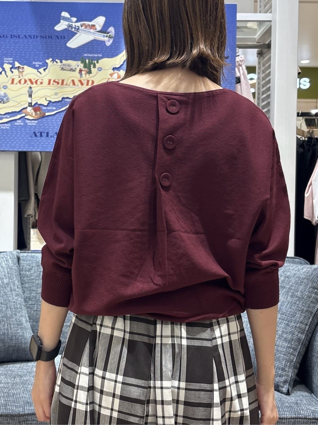 risaさんの「Dessin｜【洗える】後ろボタンニットプルオーバー七分袖」を使ったコーディネート