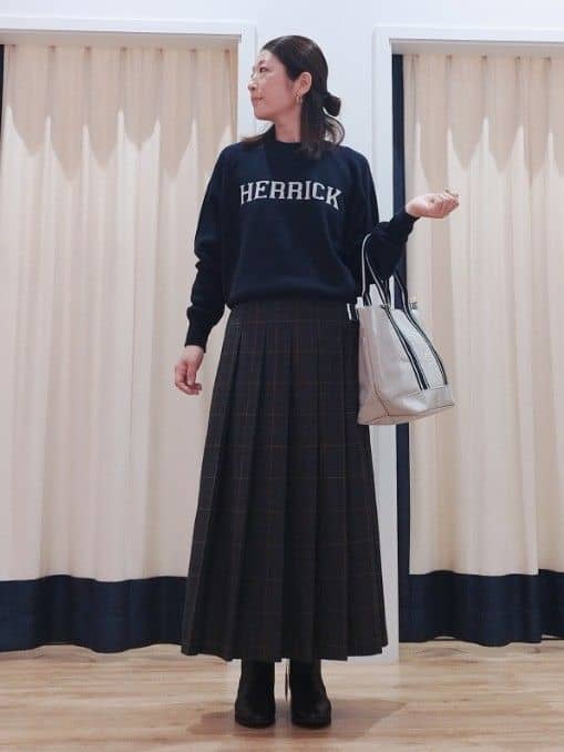 HIROさんの「Dessin｜【洗える】ワイドプリーツスカート」を使ったコーディネート
