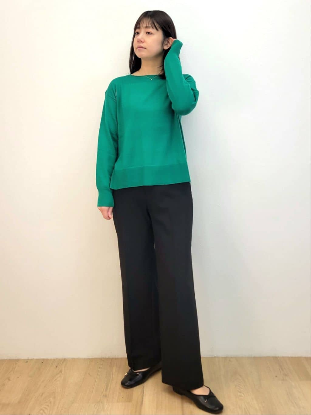 LISAさんの「OPAQUE.CLIP｜ボートネックニット／エクストラファインメリノウール【THEシリーズ／洗濯機OK】」を使ったコーディネート
