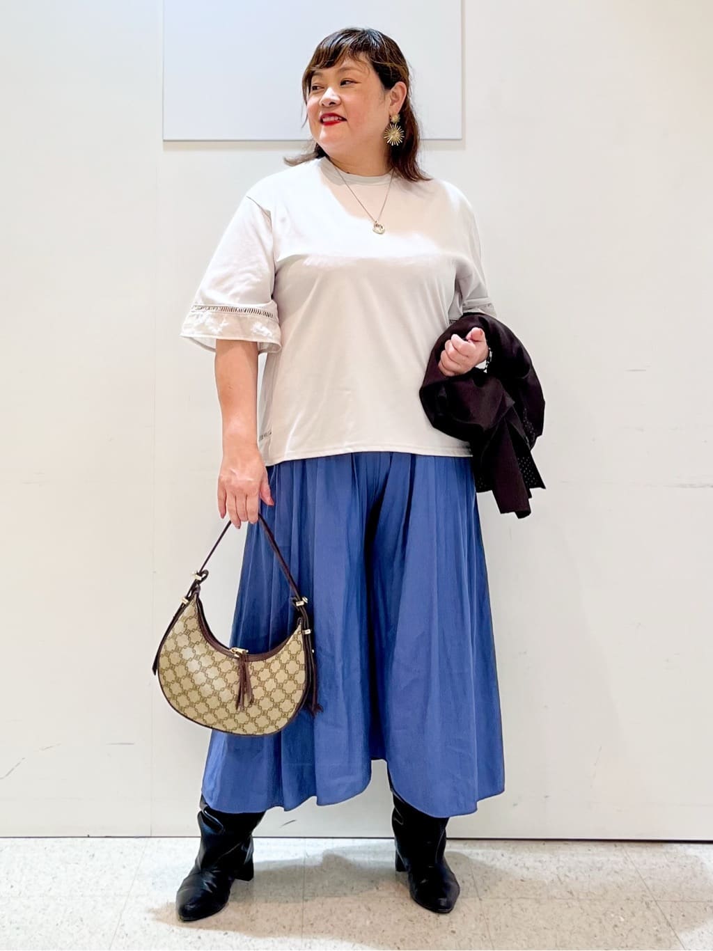 kimmyさんの「Reflect｜【E‐QUALITY／体型カバー】シアー&times;レースデザインプルオーバー」を使ったコーディネート