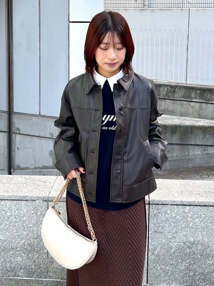RINAさんの「OPAQUE.CLIP｜襟付きロゴジャカードニット【洗濯機OK】」を使ったコーディネート
