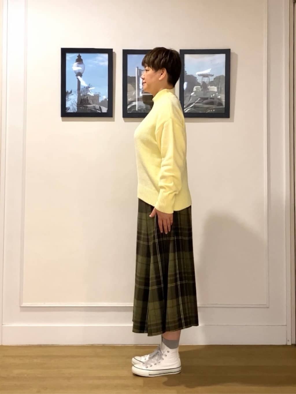Hiroさんの「Dessin｜【洗える】ハイネックベロアモールニット」を使ったコーディネート