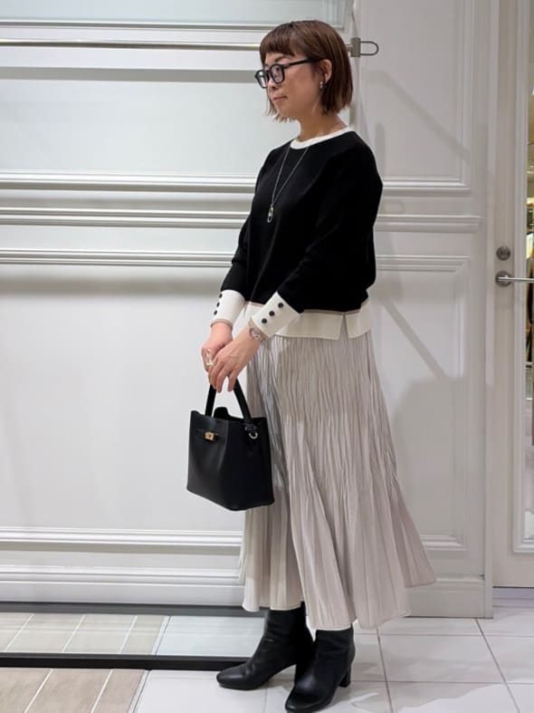 AKKOさんの「UNTITLED｜【アンサンブル可/洗える】ウールミラノリブニット」を使ったコーディネート