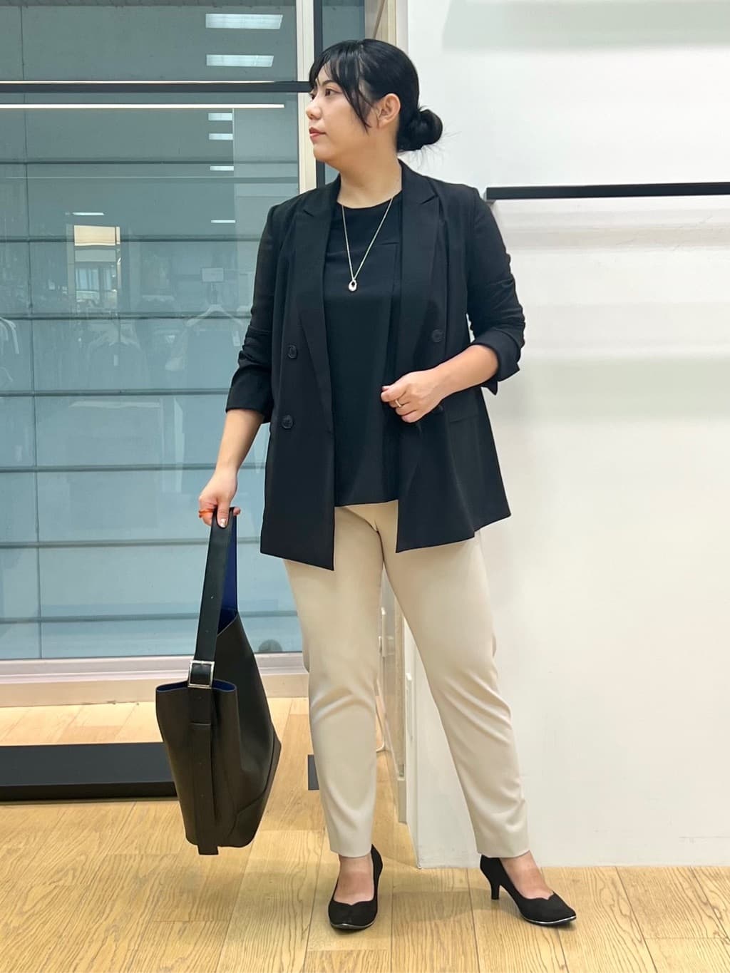 shimaさんの「INDIVI｜【軽く羽織れる！】ダブルジャケット」を使ったコーディネート