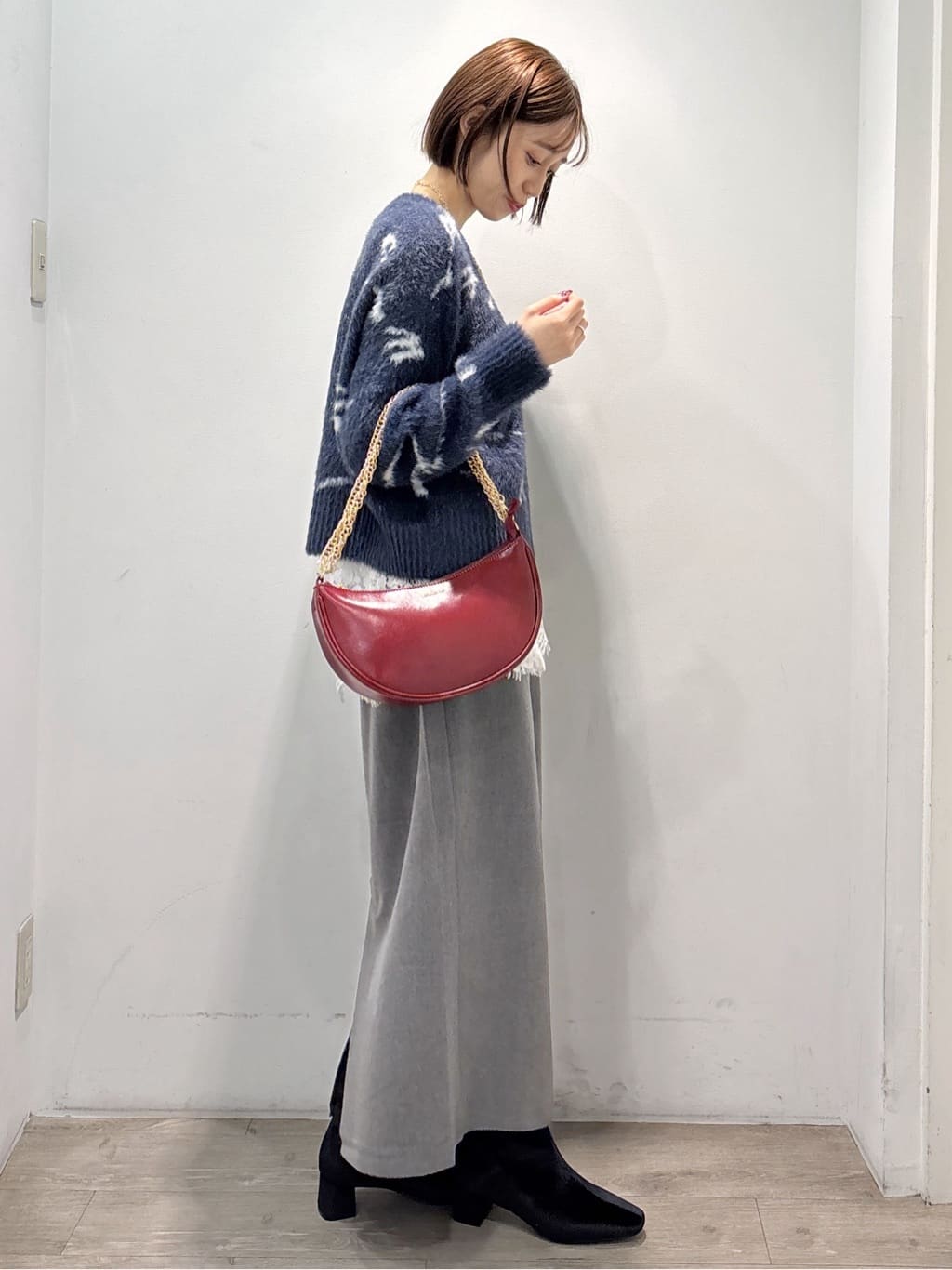ぶまりんさんの「OPAQUE.CLIP｜アート柄シャギーニット【洗濯機OK】」を使ったコーディネート