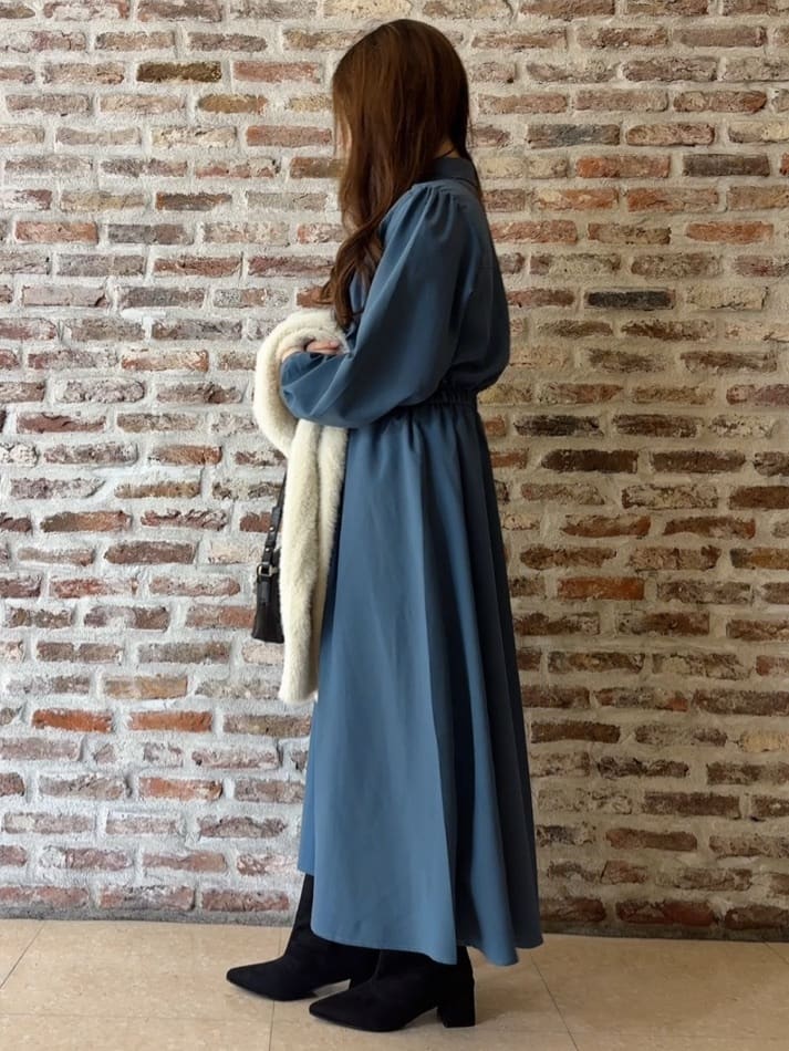 tokiさんの「THE SHOP TK｜【春まで着られる】フィット＆フレア長袖ワンピース」を使ったコーディネート
