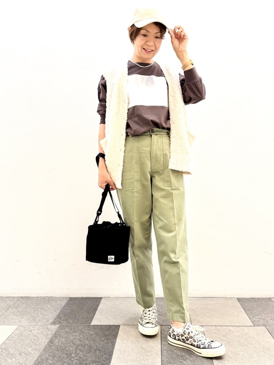 Haruさんの「Dessin｜【洗える】箔プリントロングTシャツ」を使ったコーディネート