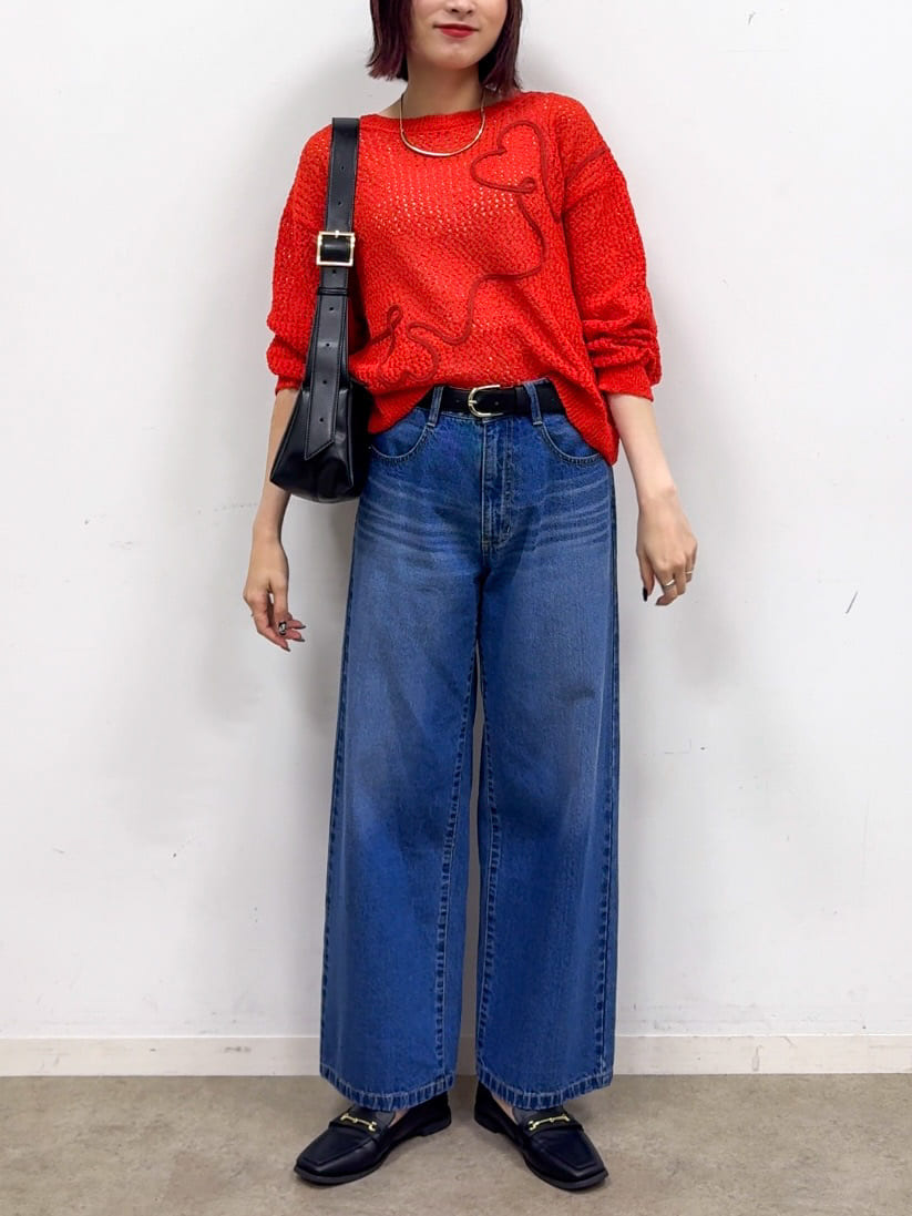 𝐜𝐡𝐢𝐤𝐚さんの「SHOO･LA･RUE｜コード刺繍アソートメッシュカーディガン」を使ったコーディネート