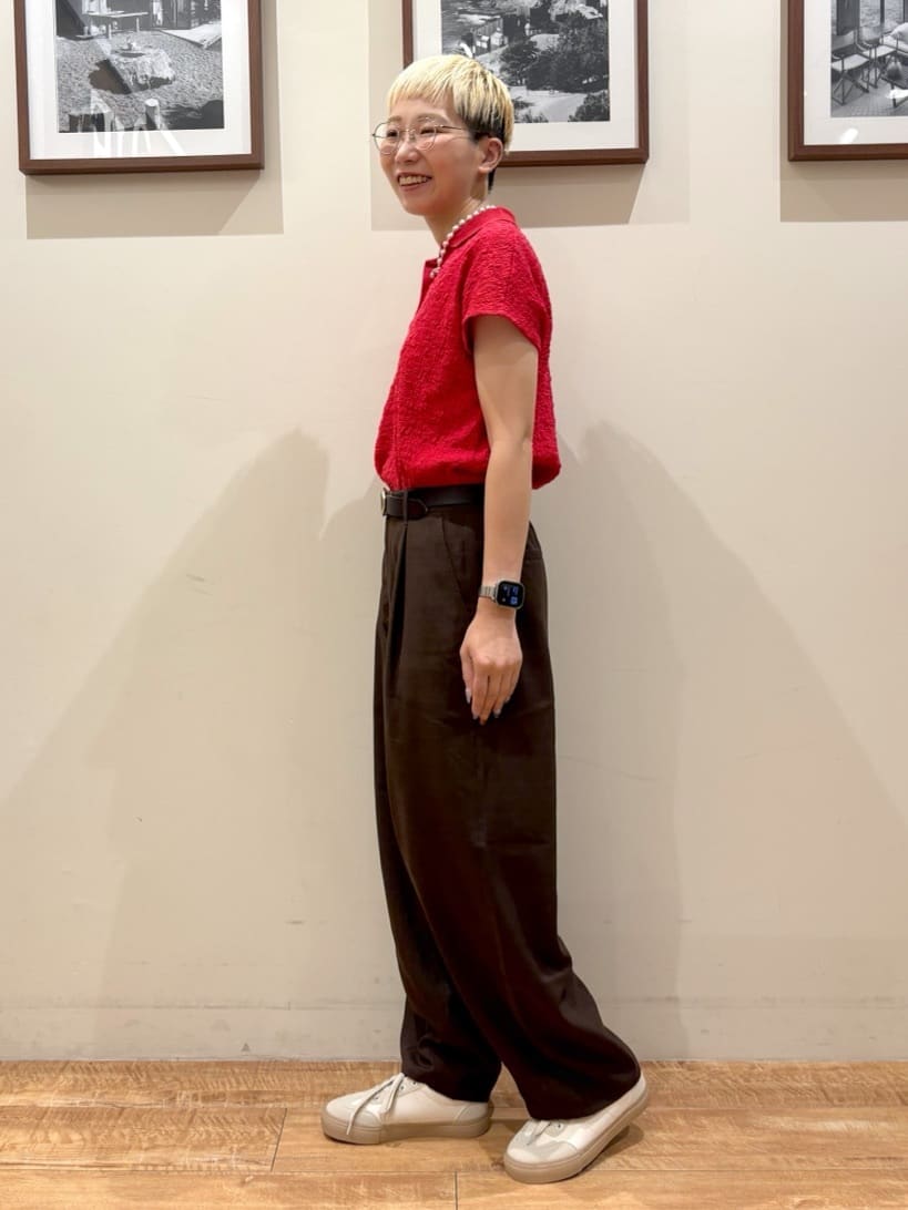 Ayumiさんの「SHOO･LA･RUE｜【S-LL】一枚で着映え フレンチスリーブ ポロスキッパートップス」を使ったコーディネート