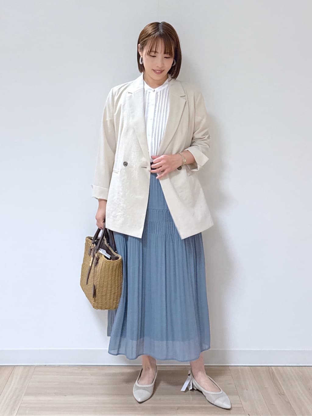 amiさんの「Reflect｜◆【マシンウォッシュ可／セットアップ可／通勤におすすめ】ドライタッチダブルジャケット」を使ったコーディネート