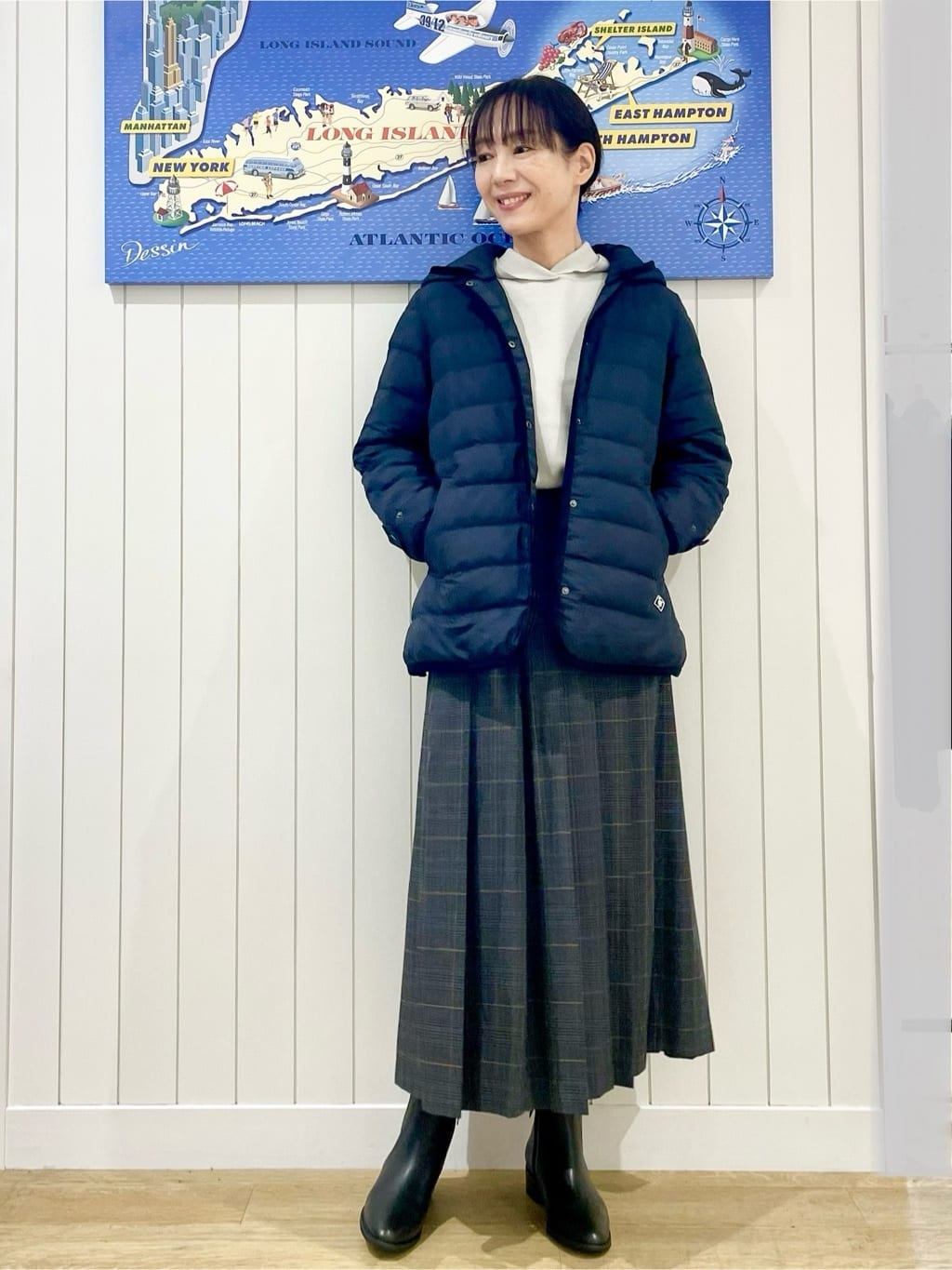 uwatokoさんの「Dessin｜【撥水・2WAY】ミュラーダウンコートミドル丈」を使ったコーディネート