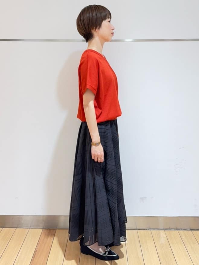 あやさんの「UNTITLED｜【セットアップ可/後ろウエストゴム】シアーチェックスカート」を使ったコーディネート