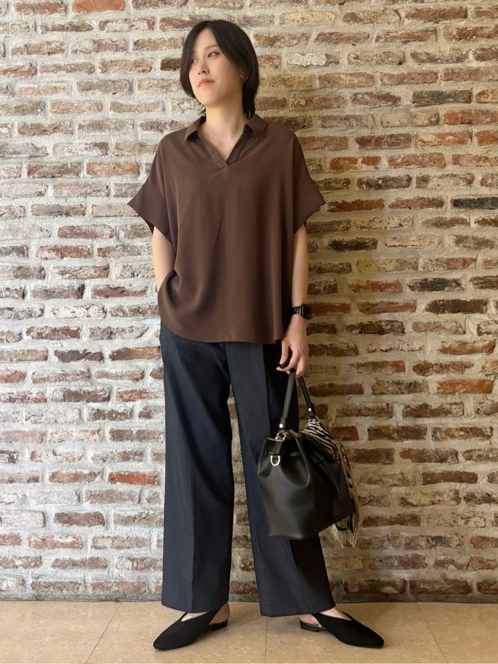 しばさんの「THE SHOP TK｜【インしなくても決まる】スキッパーシャツ/接触冷感/防シワ/速乾」を使ったコーディネート