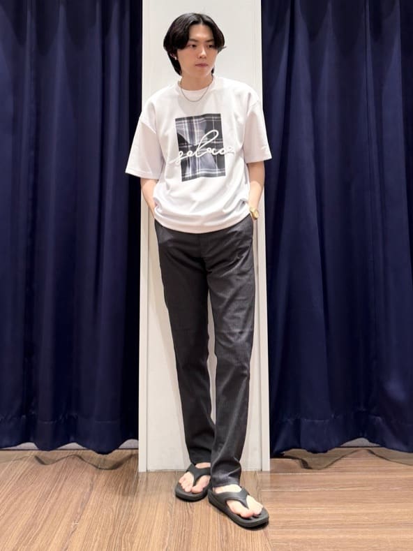 Tightさんの「THE SHOP TK｜コード刺繍フォトプリント半袖Tシャツ 【洗濯機OK】」を使ったコーディネート