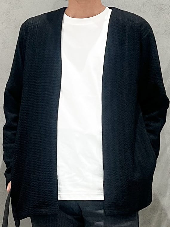 SHI-MAさんの「THE SHOP TK｜【セットでお買い得！！】長袖カーディガン＋半袖Tシャツ　洗濯機OK/吸水速乾(Tシャツのみ)」を使ったコーディネート