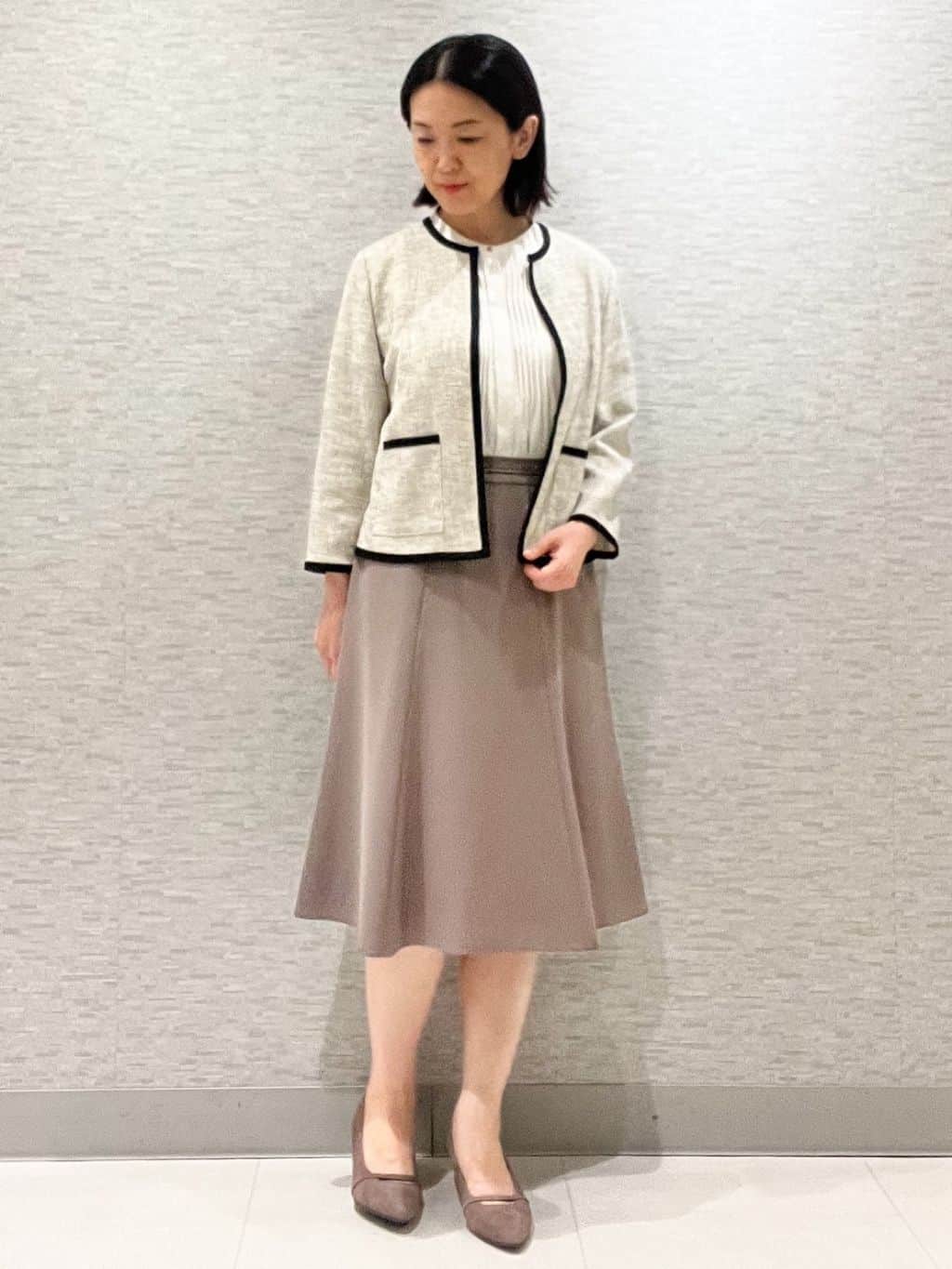 marikoさんの「Reflect｜【軽い着心地】メッシュツイードジャケット」を使ったコーディネート