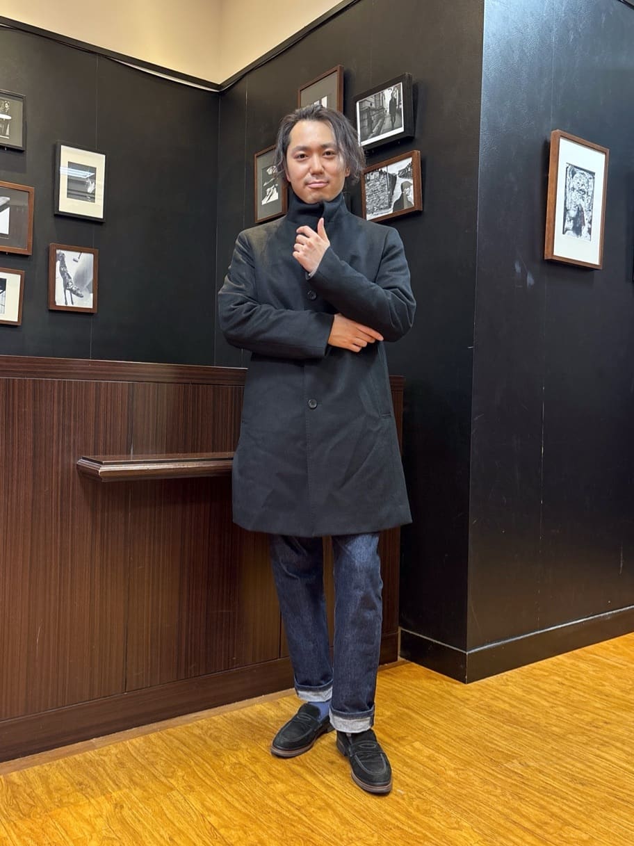 KEIさんの「TAKEO KIKUCHI｜【ウールカシミヤブレンド】ビーバー調 スタンドカラー コート」を使ったコーディネート