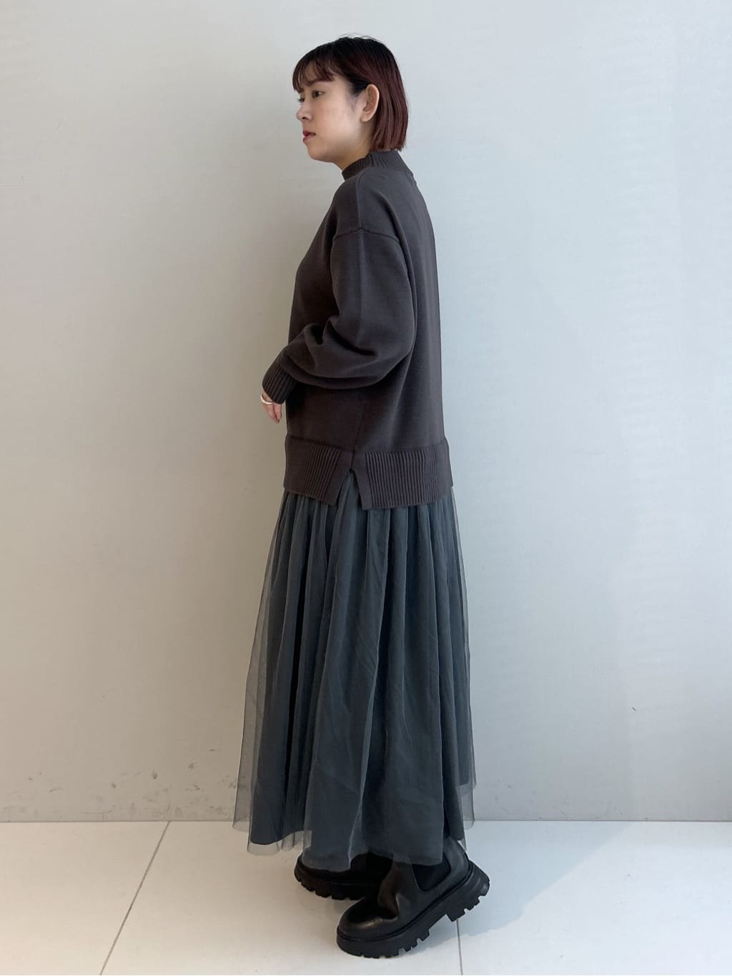 Hirokaさんの「Dessin｜【洗える】ニットチュールドッキングワンピース」を使ったコーディネート