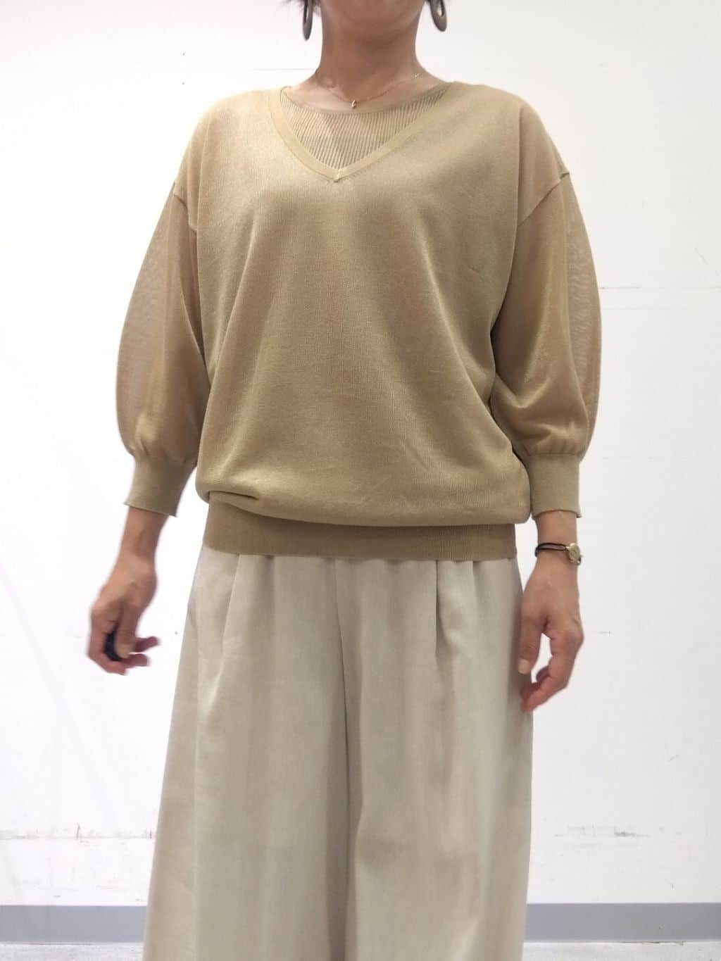 Kさんの「INDIVI｜【洗える／清涼感◎】ワイドフレアパンツ／スカーチョ」を使ったコーディネート