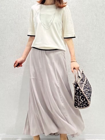 Miwaさんの「UNTITLED｜【アンサンブル可/薄手/洗える】5分袖クルーニット」を使ったコーディネート