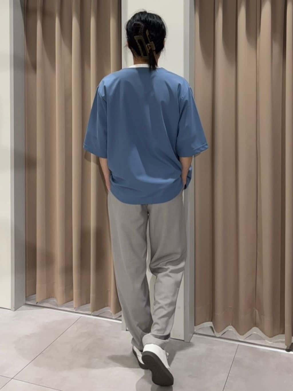 まさきさんの「THE SHOP TK｜五分袖カーディガン+半袖Tシャツセットアイテム 洗濯機OK」を使ったコーディネート