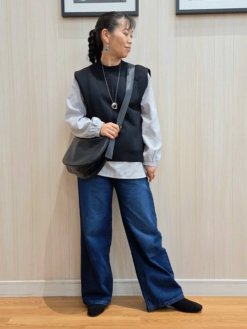 Saoさんの「SHOO･LA･RUE｜【S-LL】上品さを纏う やわらかフェイクスエード ミドル丈ブルゾン」を使ったコーディネート
