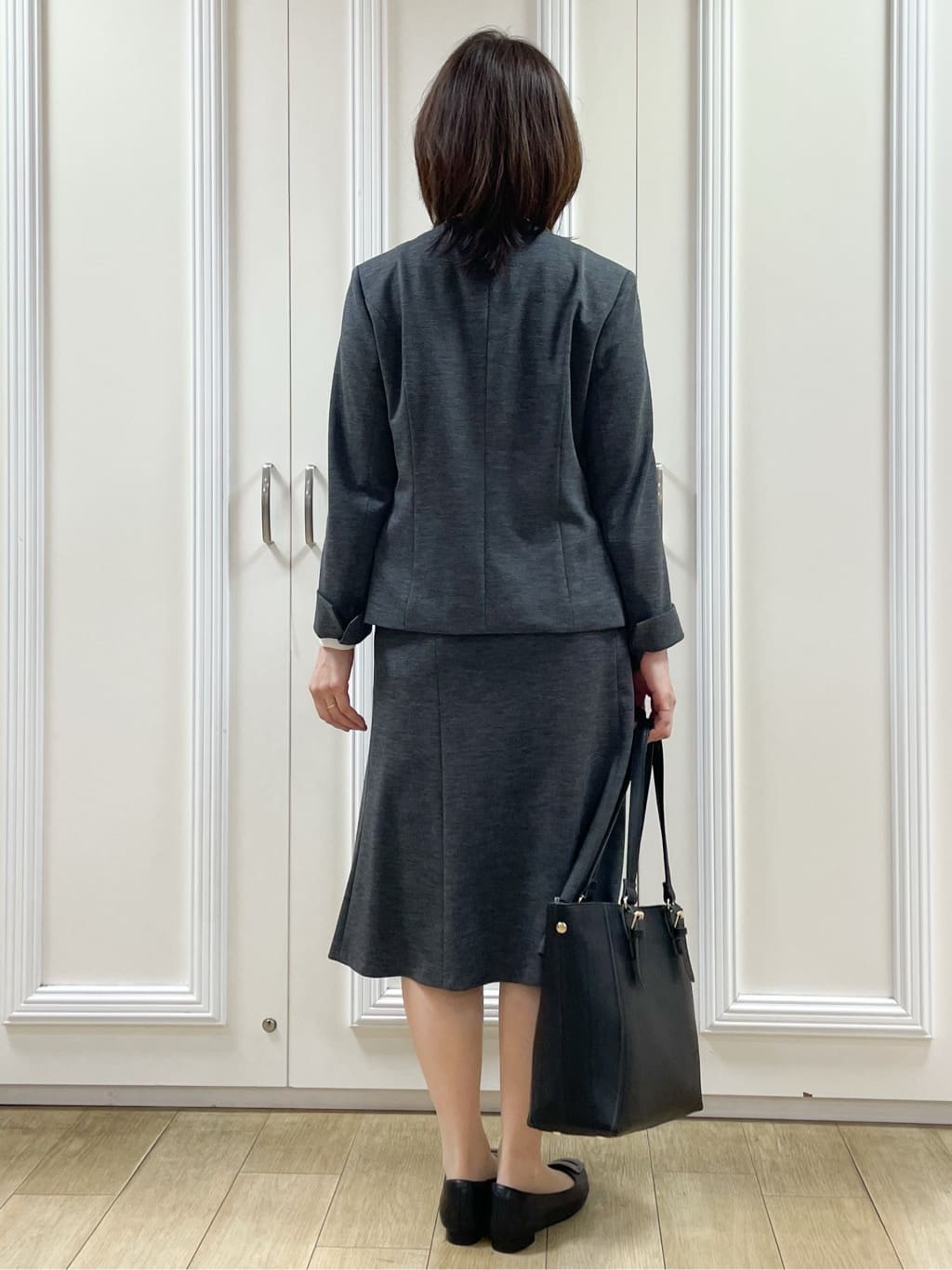 めいさんの「Reflect｜【きちんと見え／通勤／セレモニーにおすすめ◎】ドット柄ボウタイブラウス」を使ったコーディネート