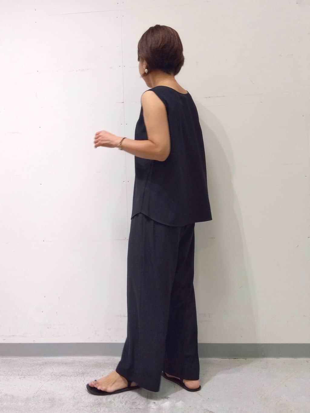 Kさんの「INDIVI｜【UVケア／SETUP可能】エアリージョーゼット ワイドパンツ」を使ったコーディネート