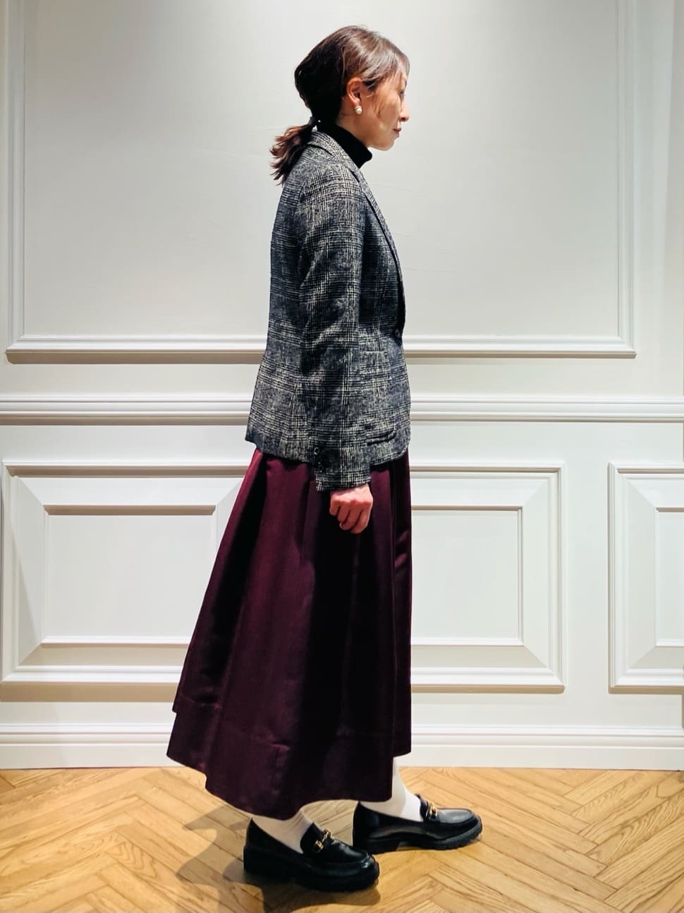 TSUKUIさんの「DRESSTERIOR｜ループグレンチェックジャケット」を使ったコーディネート