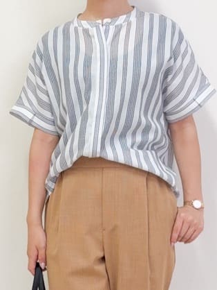 ハルさんの「Reflect｜【洗える】ドビーストライプブラウス」を使ったコーディネート